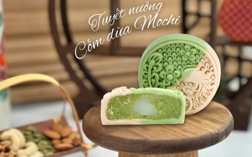 Tuyết Nướng Cốm Dừa Mochi – Bánh Trung Thu Healthy Tinh Tế