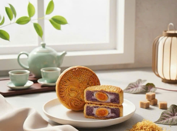 Bánh trung thu khoai môn mochi chà bông trứng muối 150g