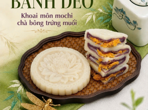 Bánh dẻo khoai môn mochi chà bông trứng muối 320g