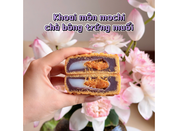 Bánh trung thu khoai môn mochi chà bông trứng muối 150g