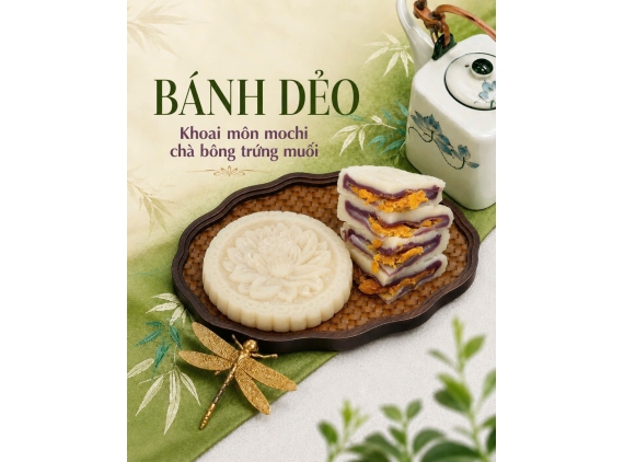 Bánh dẻo khoai môn mochi chà bông trứng muối 320g